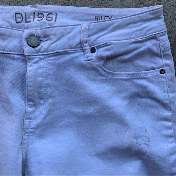 DL1961 White Riley Distressed Boyfriend Jeans - Picture 2 of 5